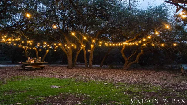 how to hang string lights camping