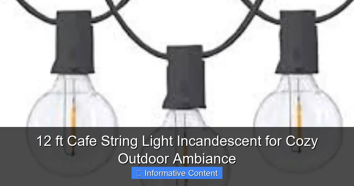 12 ft Cafe String Light Incandescent for Cozy Outdoor Ambiance
