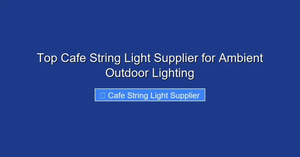 Top Cafe String Light Supplier for Ambient Outdoor Lighting