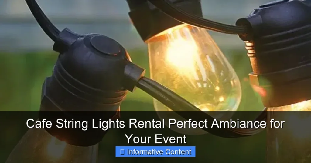 Cafe String Lights Rental Perfect Ambiance for Your Event