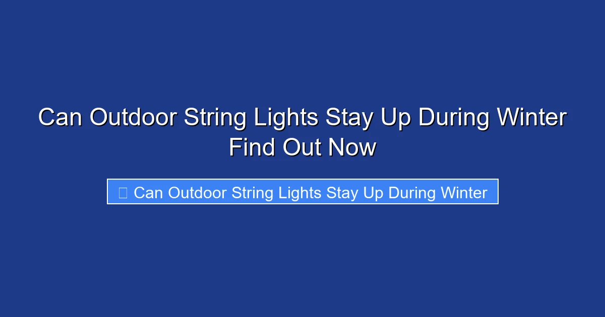 Can Outdoor String Lights Stay Up During Winter Find Out Now