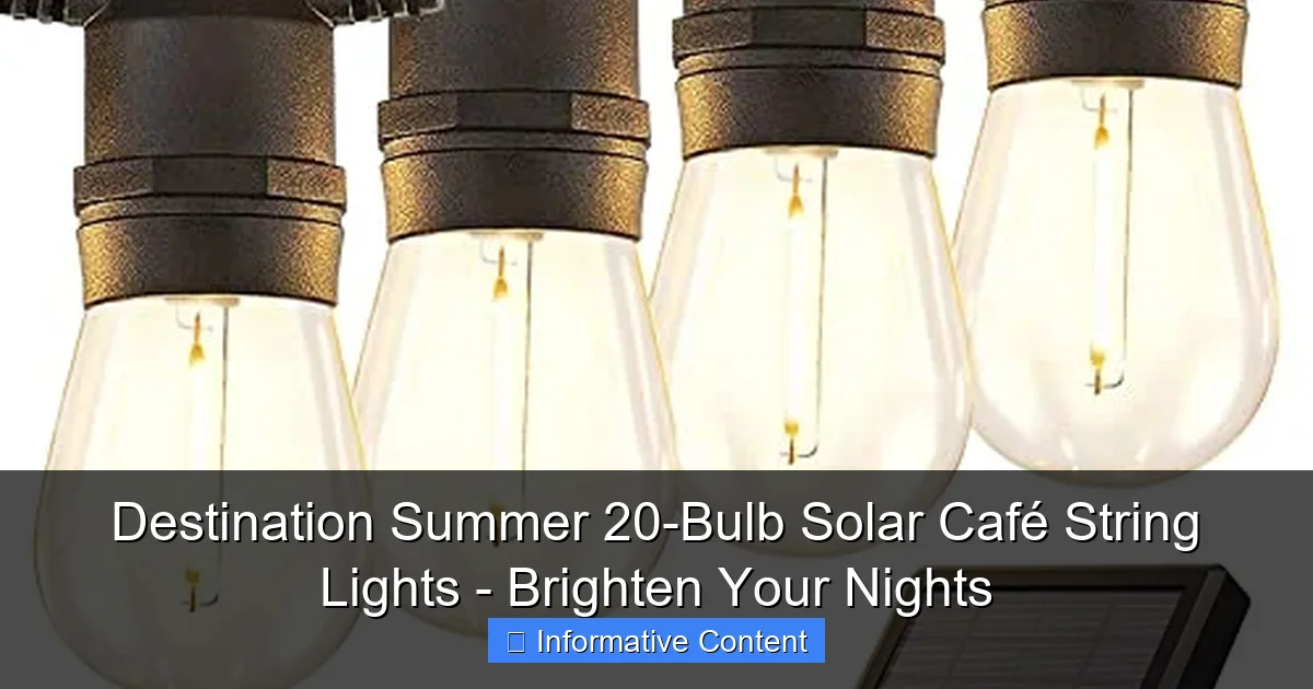 Destination Summer 20-Bulb Solar Café String Lights - Brighten Your Nights
