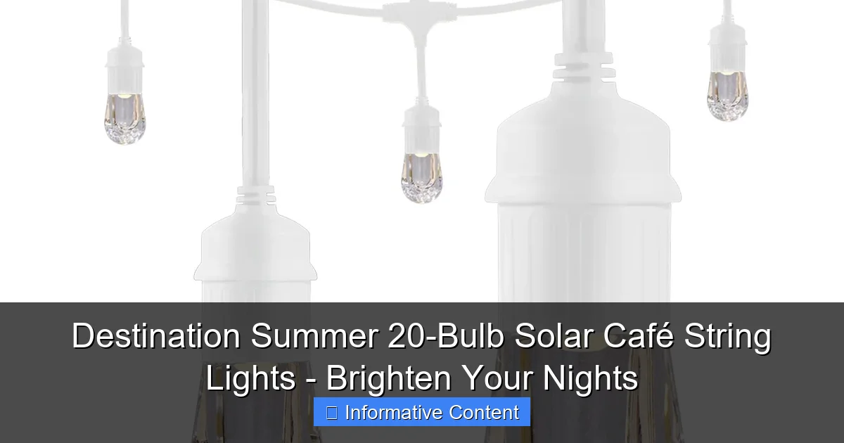 Destination Summer 20-Bulb Solar Café String Lights - Brighten Your Nights