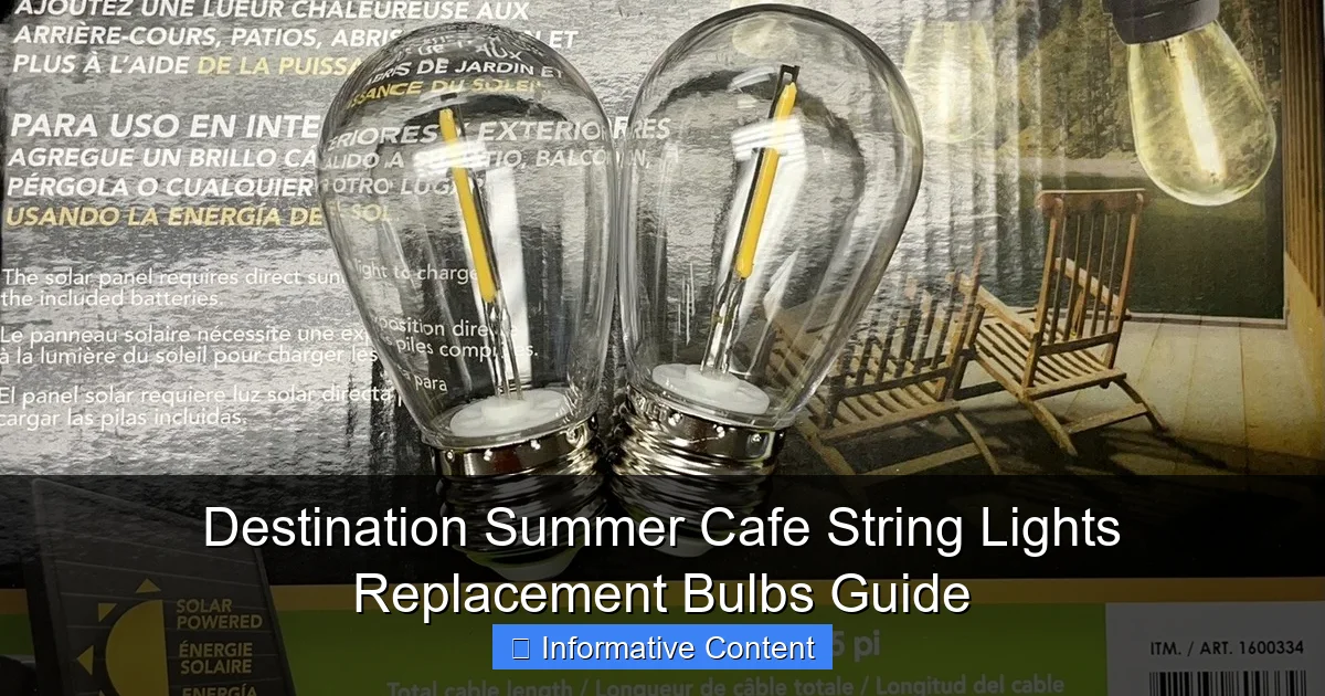 Destination Summer Cafe String Lights Replacement Bulbs Guide