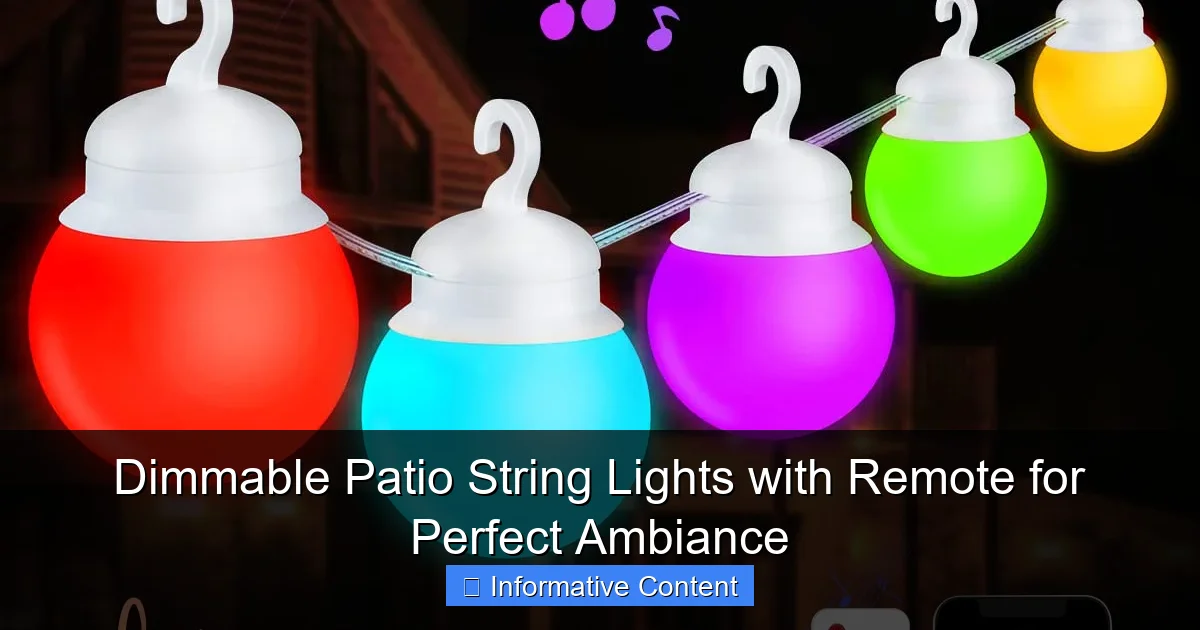 Dimmable Patio String Lights with Remote for Perfect Ambiance