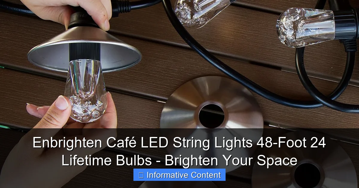 Enbrighten Café LED String Lights 48-Foot 24 Lifetime Bulbs - Brighten Your Space