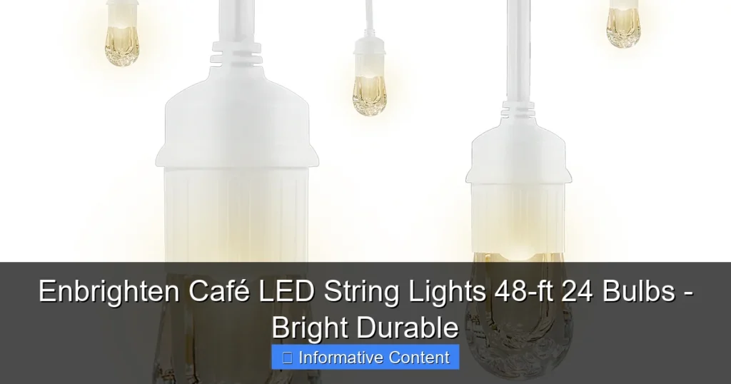 Enbrighten Café LED String Lights 48-ft 24 Bulbs - Bright Durable