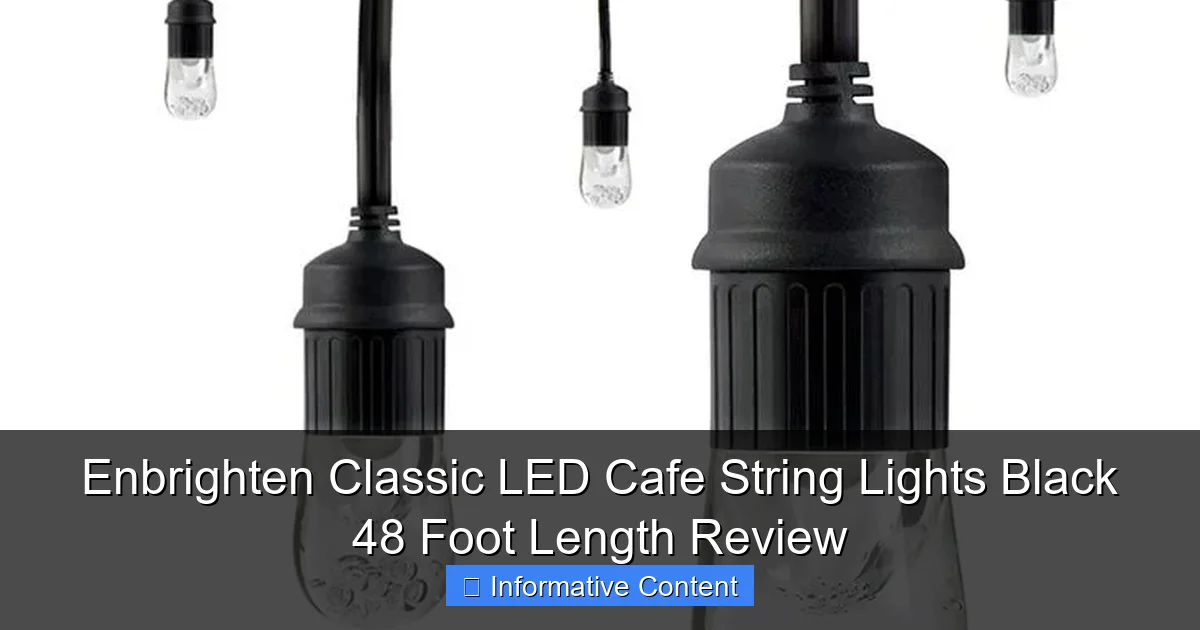 Enbrighten Classic LED Cafe String Lights Black 48 Foot Length Review