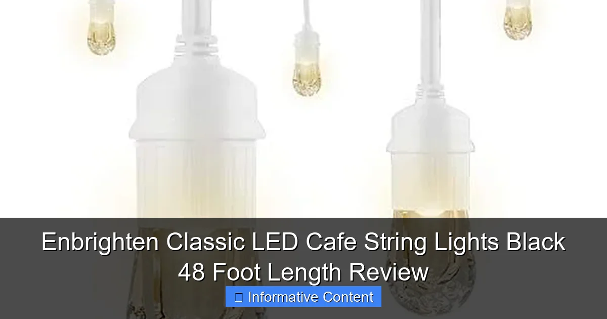 Enbrighten Classic LED Cafe String Lights Black 48 Foot Length Review