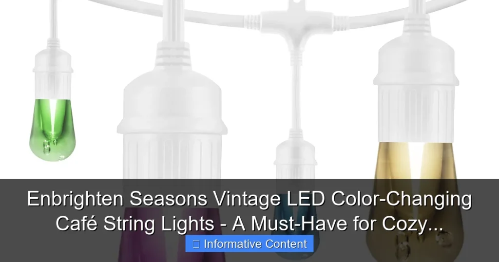 Enbrighten Seasons Vintage LED Color-Changing Café String Lights - A Must-Have for Cozy...