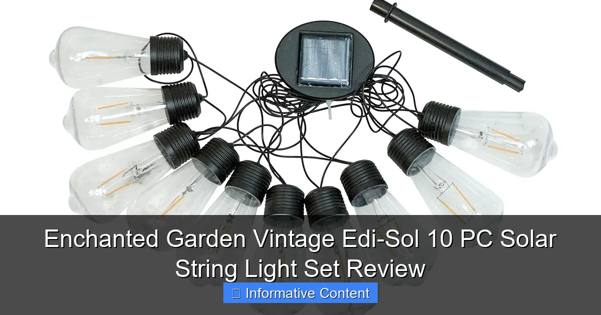 Enchanted Garden Vintage Edi-Sol 10 PC Solar String Light Set Review