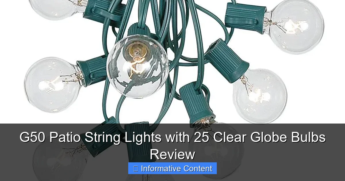 G50 Patio String Lights with 25 Clear Globe Bulbs Review