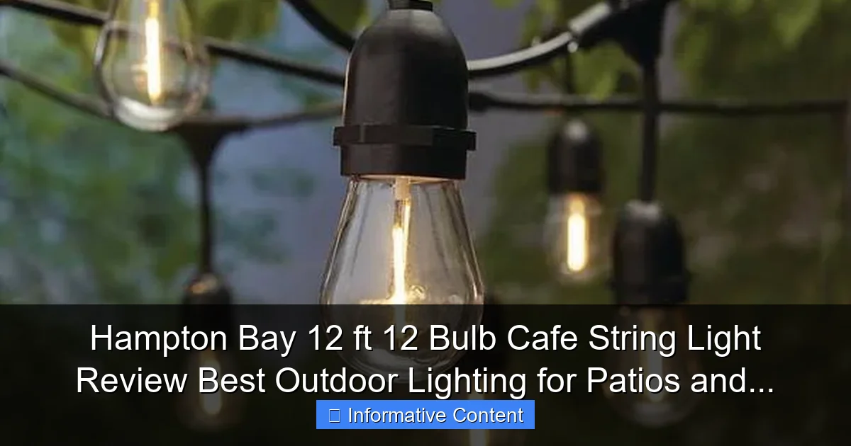 Hampton Bay 12 ft 12 Bulb Cafe String Light Review Best Outdoor Lighting for Patios and...