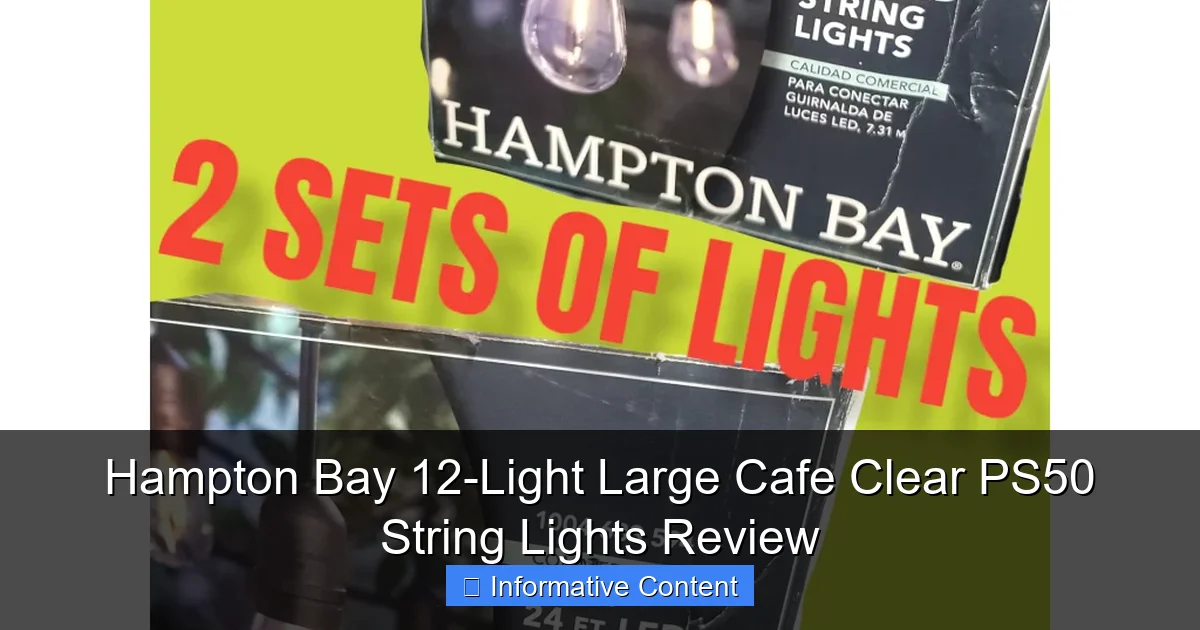 Hampton Bay 12-Light Large Cafe Clear PS50 String Lights Review