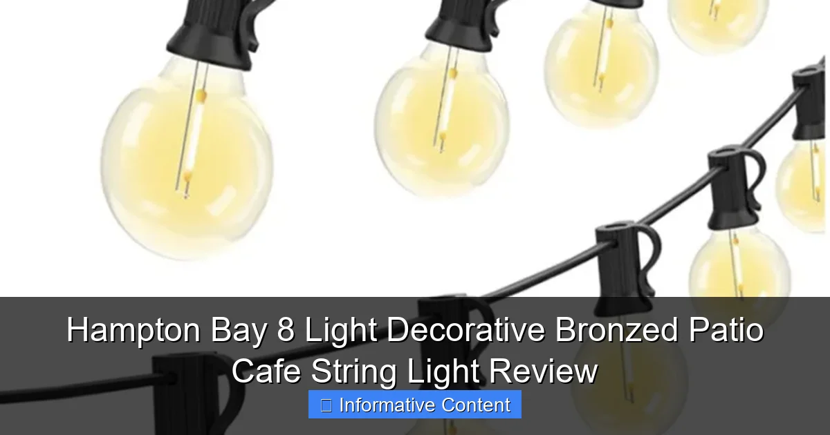 Hampton Bay 8 Light Decorative Bronzed Patio Cafe String Light Review
