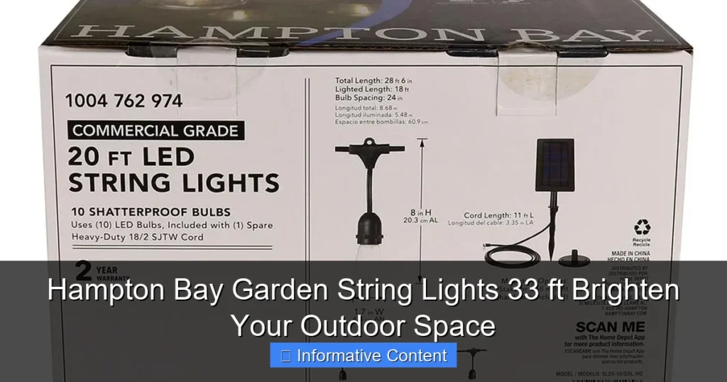 Hampton Bay Garden String Lights 33 ft Brighten Your Outdoor Space