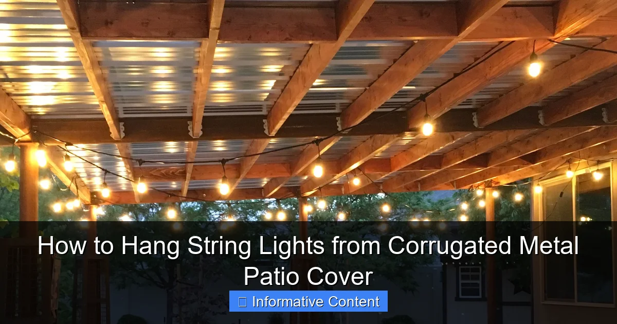 How to Hang String Lights from Corrugated Metal Patio Cover