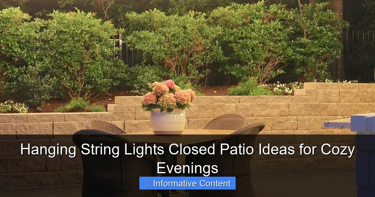 Hanging String Lights Closed Patio Ideas for Cozy Evenings