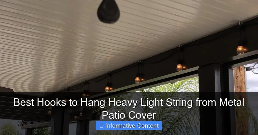 Best Hooks to Hang Heavy Light String from Metal Patio Cover