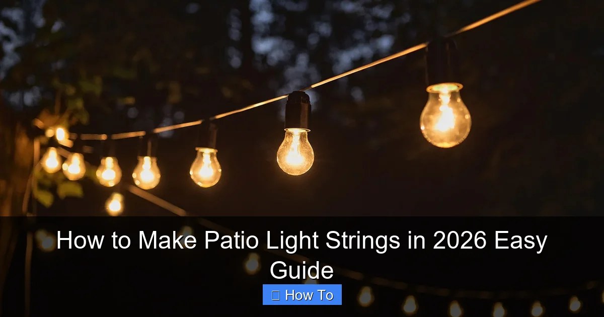 How to Make Patio Light Strings in 2026 Easy Guide