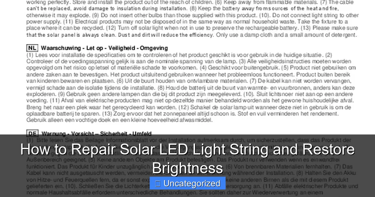 How to Repair Solar LED Light String and Restore Brightness