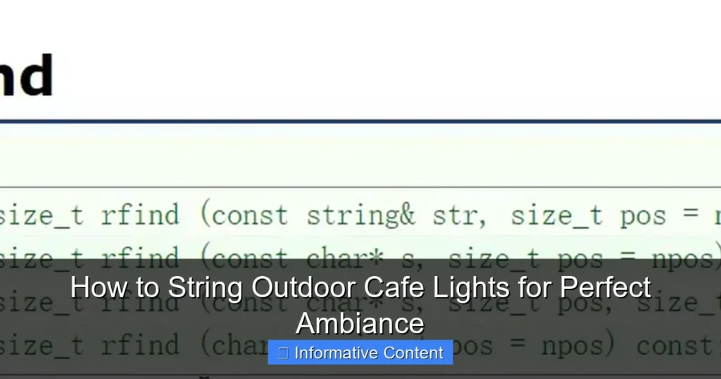 How to String Outdoor Cafe Lights for Perfect Ambiance