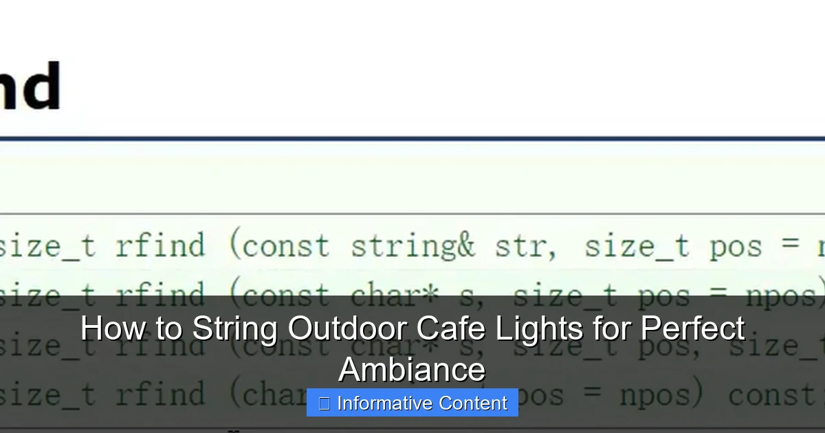 How to String Outdoor Cafe Lights for Perfect Ambiance