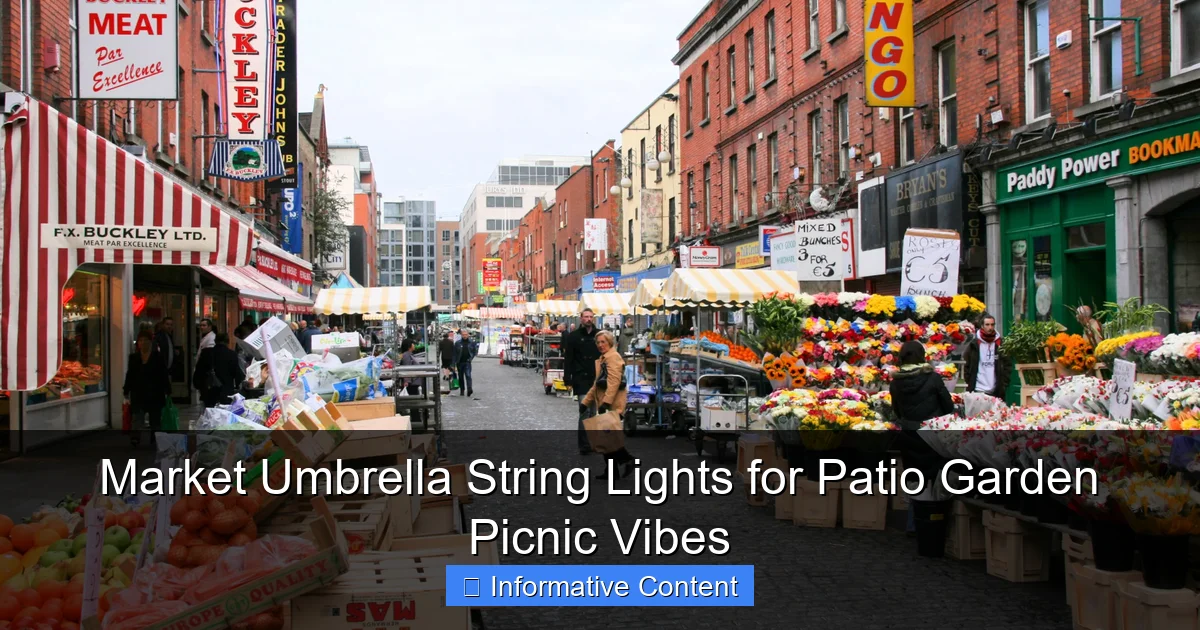 Market Umbrella String Lights for Patio Garden Picnic Vibes
