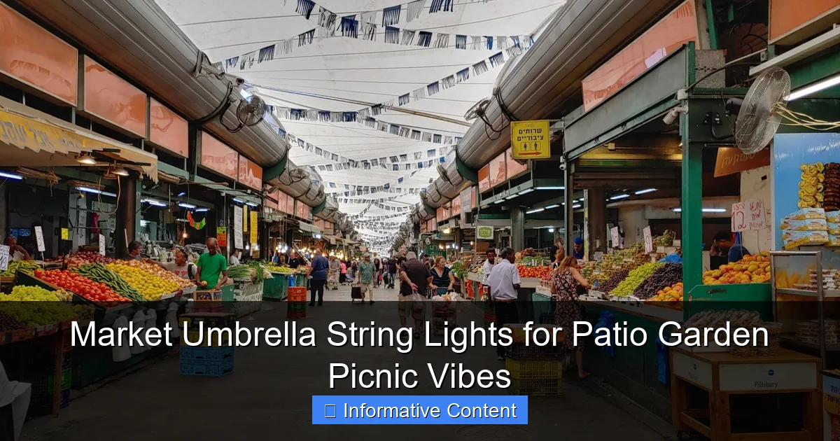 Market Umbrella String Lights for Patio Garden Picnic Vibes