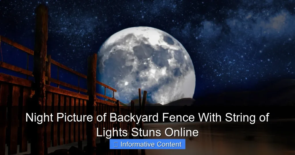Night Picture of Backyard Fence With String of Lights Stuns Online