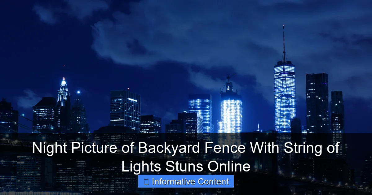 Night Picture of Backyard Fence With String of Lights Stuns Online