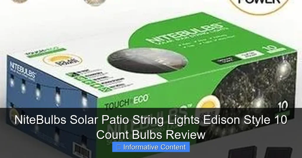 NiteBulbs Solar Patio String Lights Edison Style 10 Count Bulbs Review