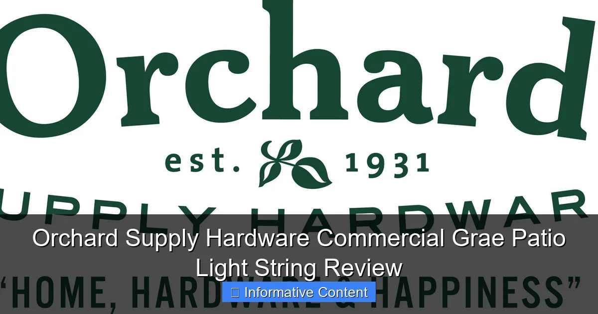 Orchard Supply Hardware Commercial Grae Patio Light String Review