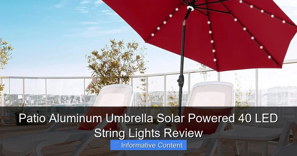 Patio Aluminum Umbrella Solar Powered 40 LED String Lights Review