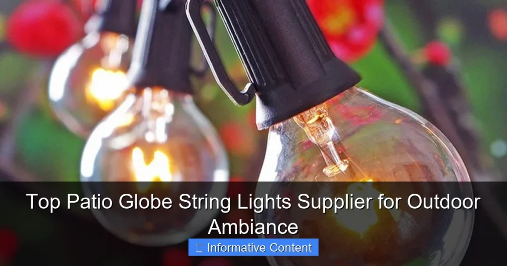 Top Patio Globe String Lights Supplier for Outdoor Ambiance