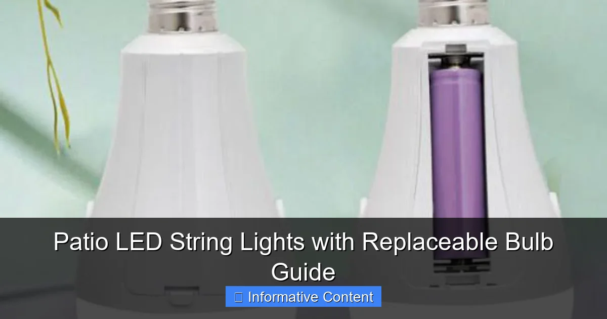 Patio LED String Lights with Replaceable Bulb Guide