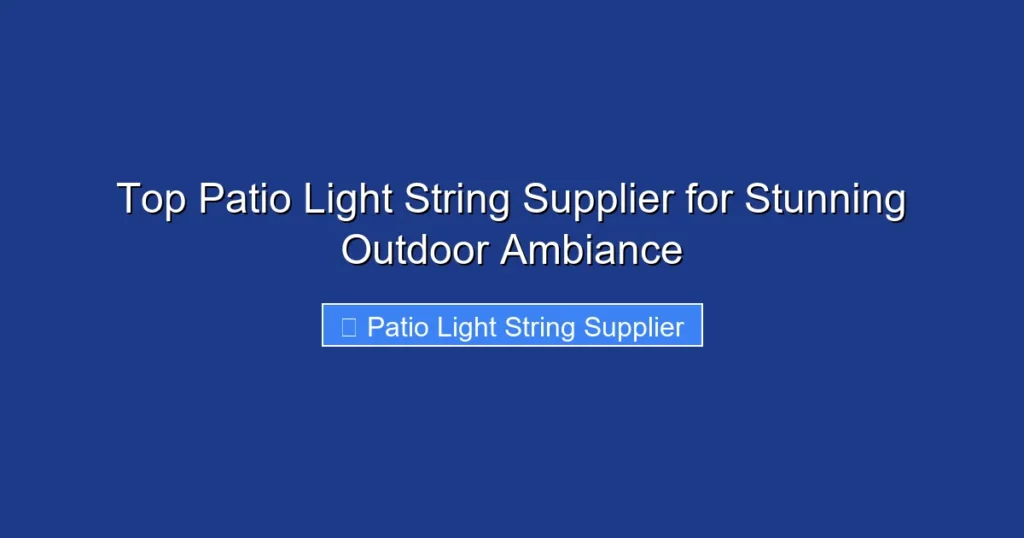 Top Patio Light String Supplier for Stunning Outdoor Ambiance