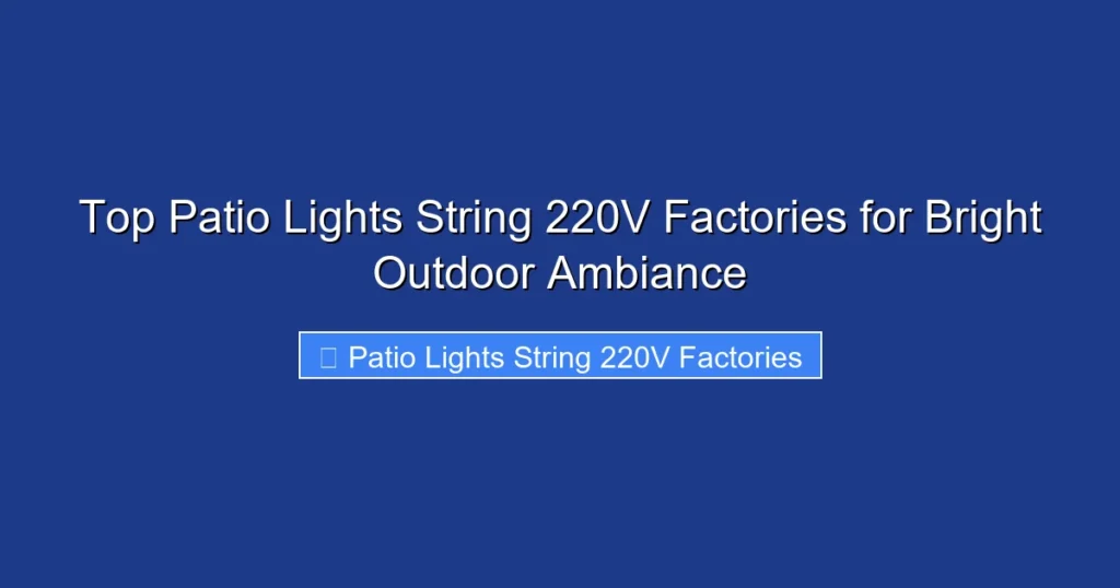 Top Patio Lights String 220V Factories for Bright Outdoor Ambiance