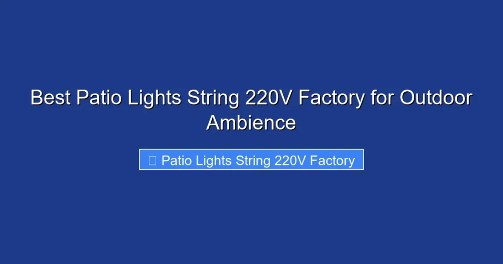 Best Patio Lights String 220V Factory for Outdoor Ambience