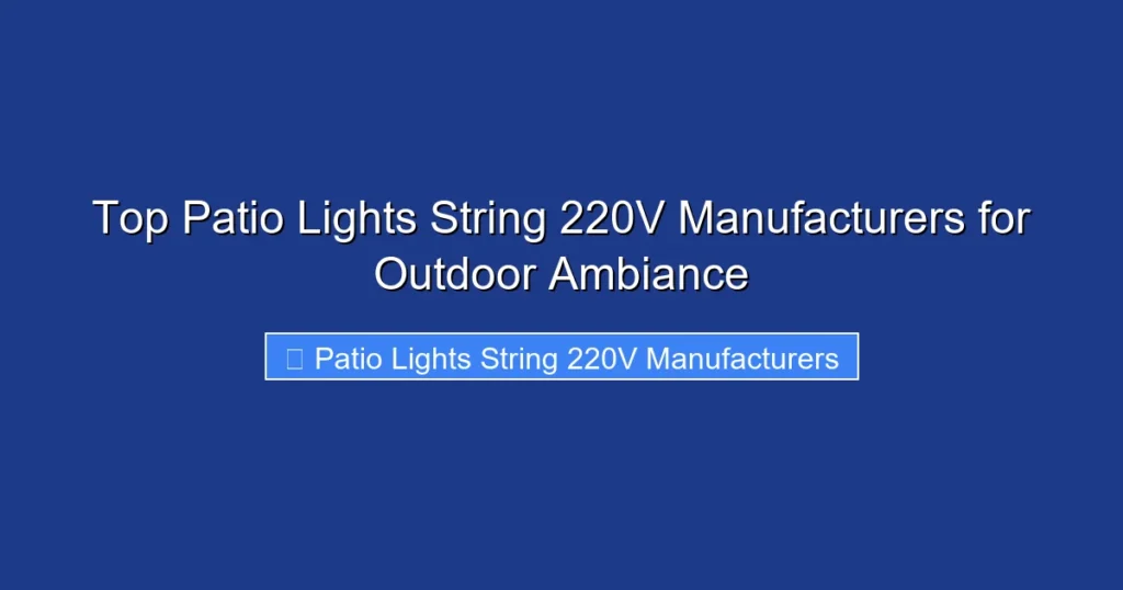 Top Patio Lights String 220V Manufacturers for Outdoor Ambiance