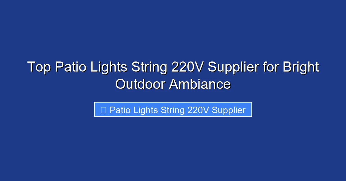 Top Patio Lights String 220V Supplier for Bright Outdoor Ambiance