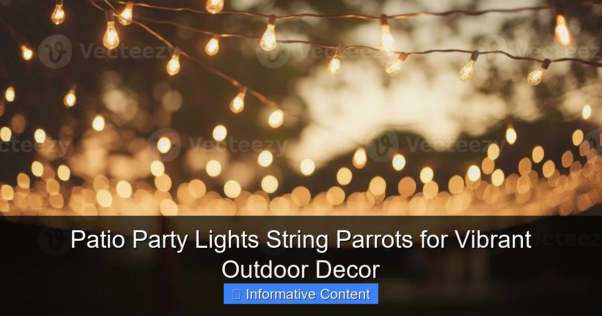 Patio Party Lights String Parrots for Vibrant Outdoor Decor