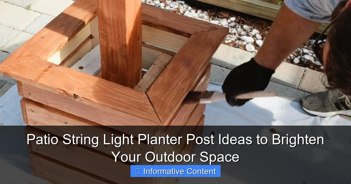 Patio String Light Planter Post Ideas to Brighten Your Outdoor Space