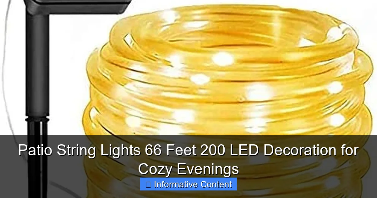 Patio String Lights 66 Feet 200 LED Decoration for Cozy Evenings