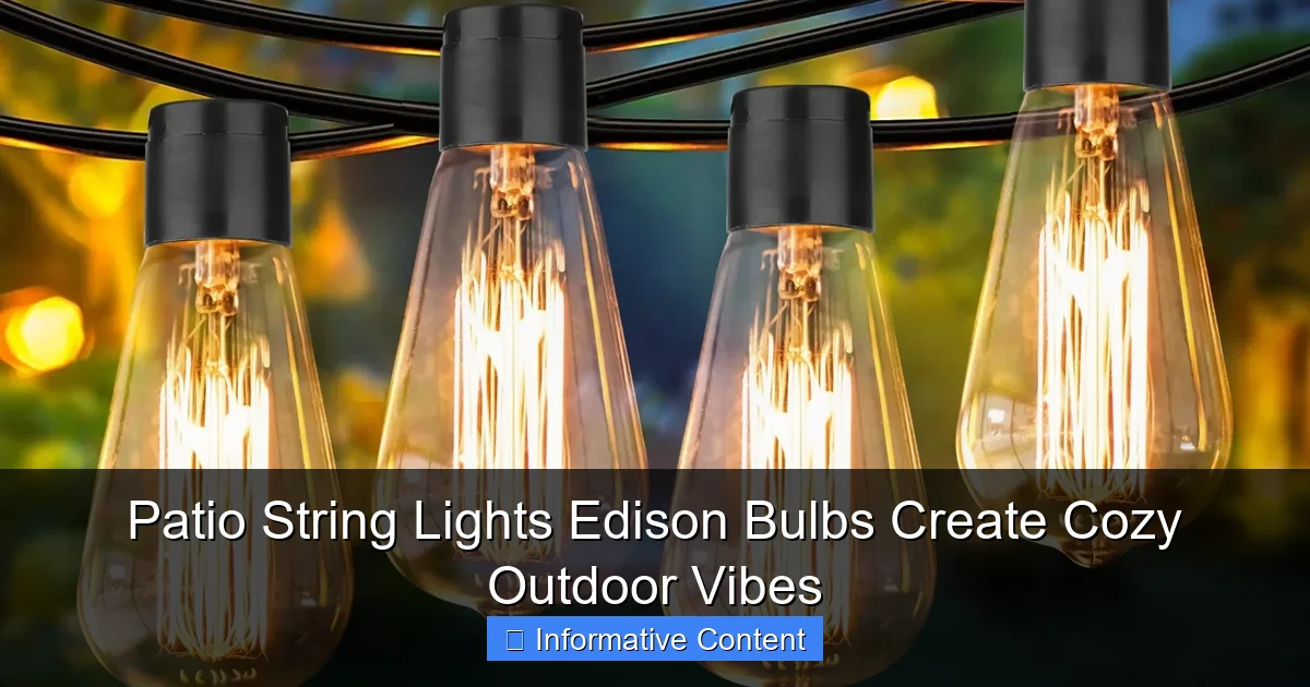 Patio String Lights Edison Bulbs Create Cozy Outdoor Vibes