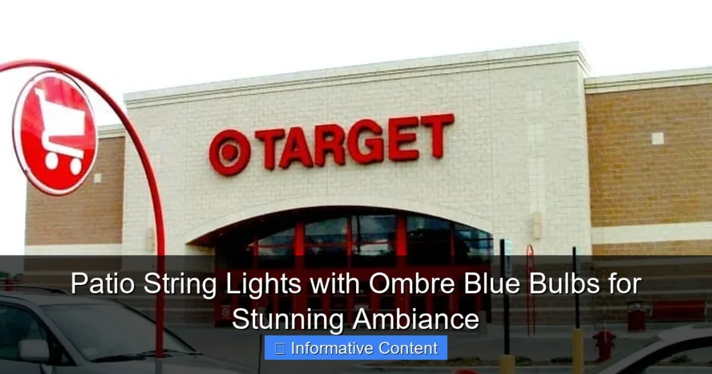 Patio String Lights with Ombre Blue Bulbs for Stunning Ambiance