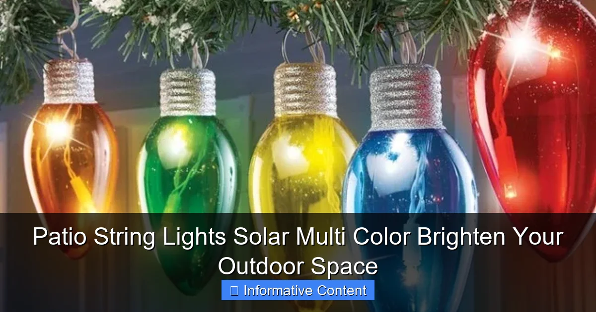 Patio String Lights Solar Multi Color Brighten Your Outdoor Space