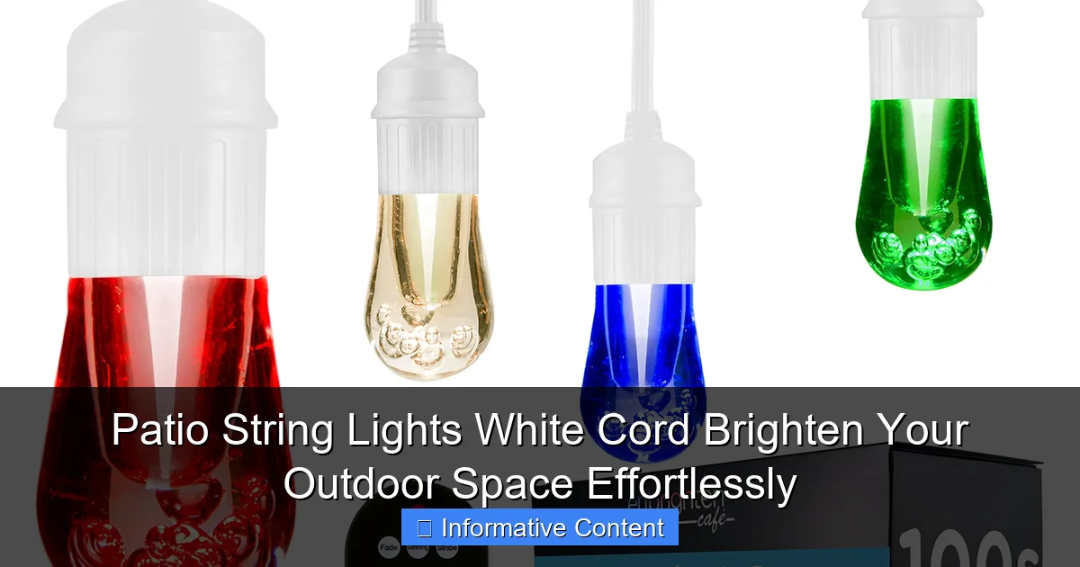 Patio String Lights White Cord Brighten Your Outdoor Space Effortlessly