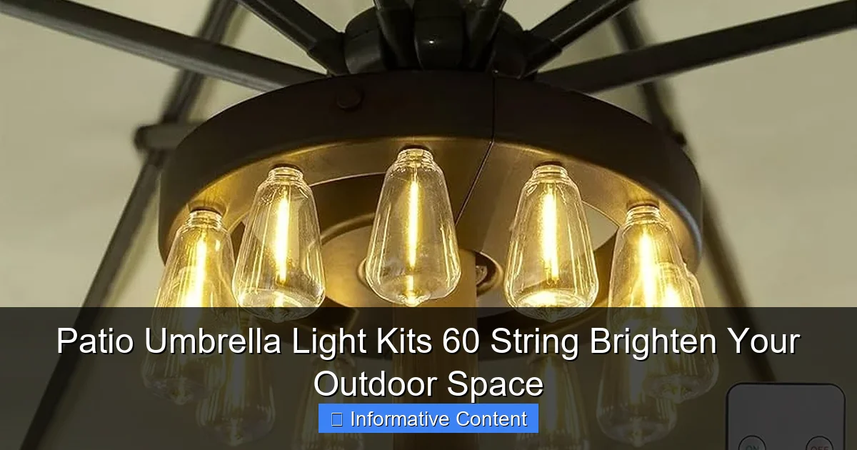Patio Umbrella Light Kits 60 String Brighten Your Outdoor Space