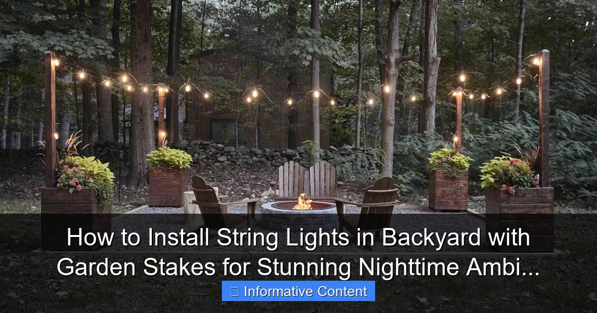 How to Install String Lights in Backyard with Garden Stakes for Stunning Nighttime Ambi...